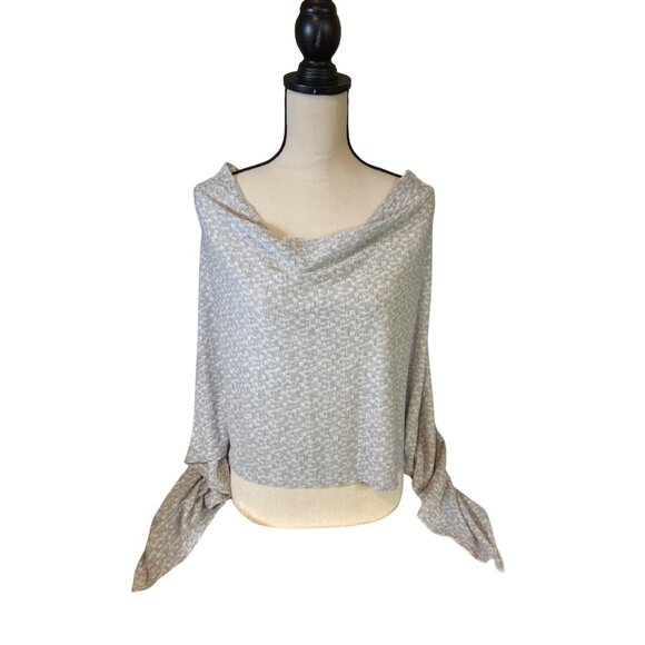 Annalee Hope Womens Poncho Wrap Top Small Gray Knit Lightweight USA Minimalist - Picture 1 of 7